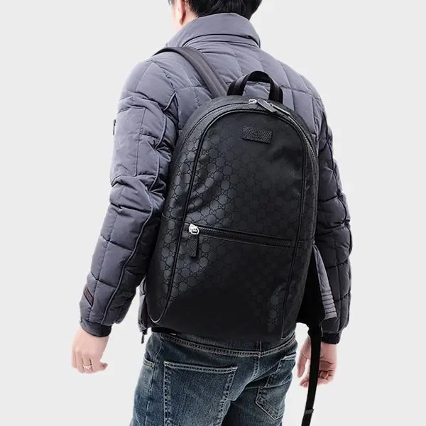 Balo Gucci Outlet Backpack GG Pattern Nylon Black 449181 G1XYN 8615 - Ảnh 5