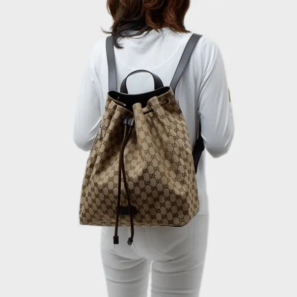 Túi Gucci GG Supreme Drawstring Backpack Brown 449175 KY9MN 9790 - Ảnh 5