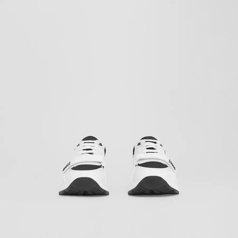Giày Burberry Suede And Vintage Check Cotton 'Black White' 80518391 - Ảnh 3