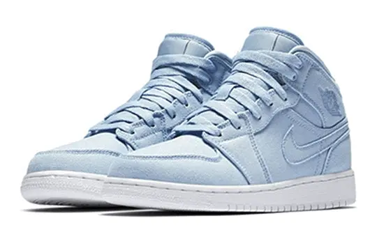 Alternative view of Giày Nike Air Jordan 1 Mid 'Canvas Ice Blue' 554725-425