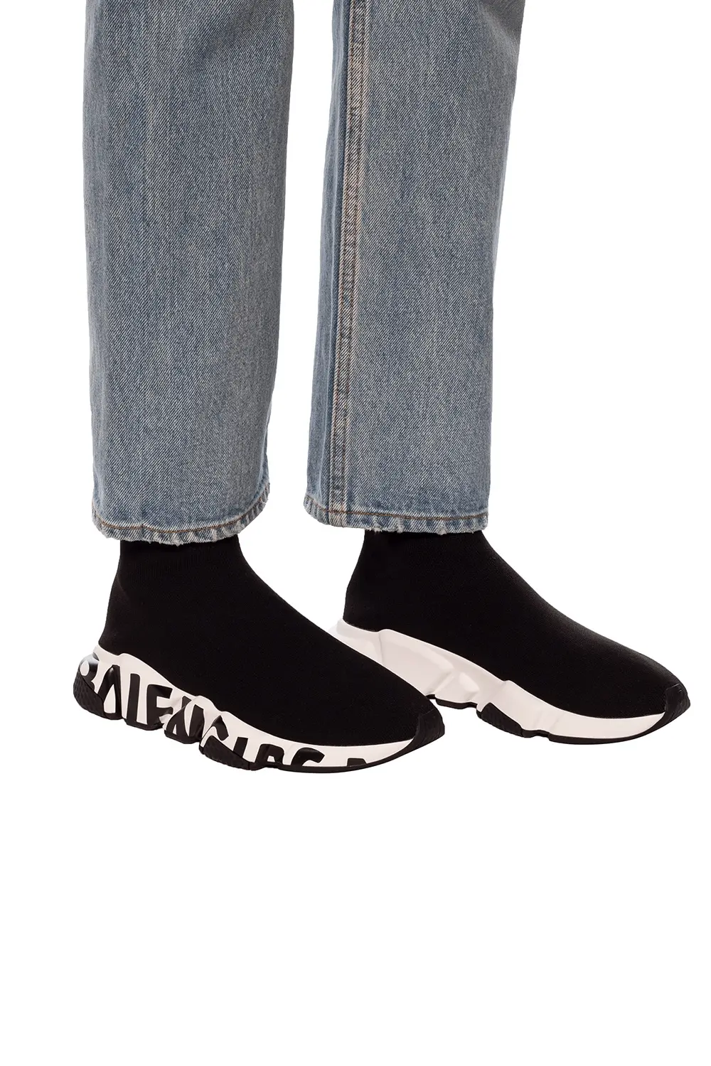 Giày Balenciaga Wmns Speed Trainer 'Black White' 605942 W05GE 1015 - Ảnh 3