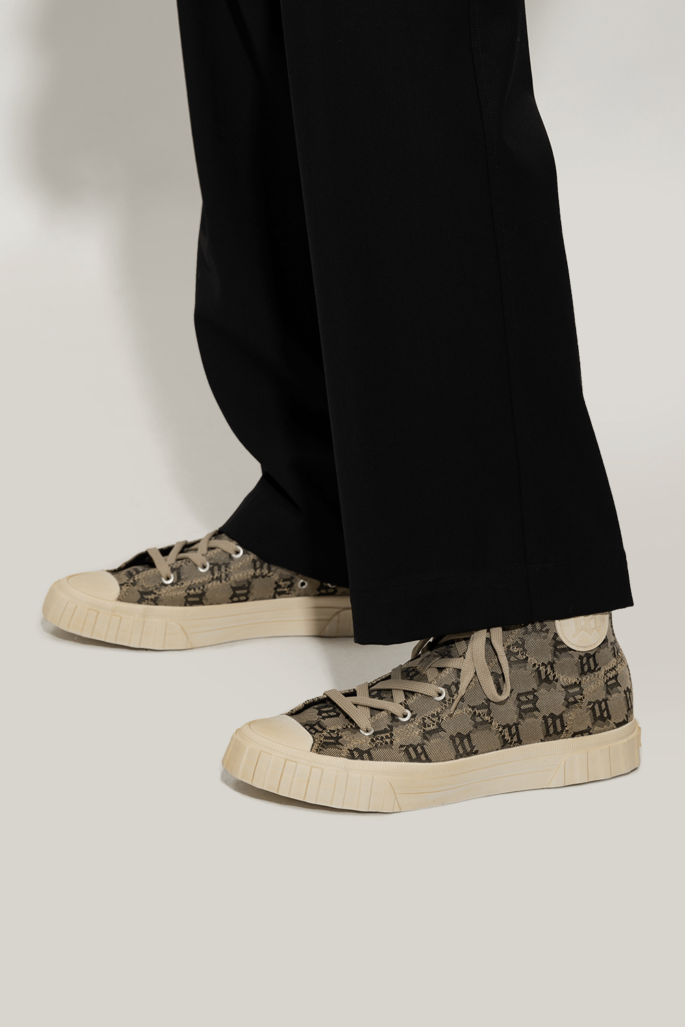 Giày MSIBHV Army Sneaker High Monogram Beige 3121BM633 - Ảnh 2