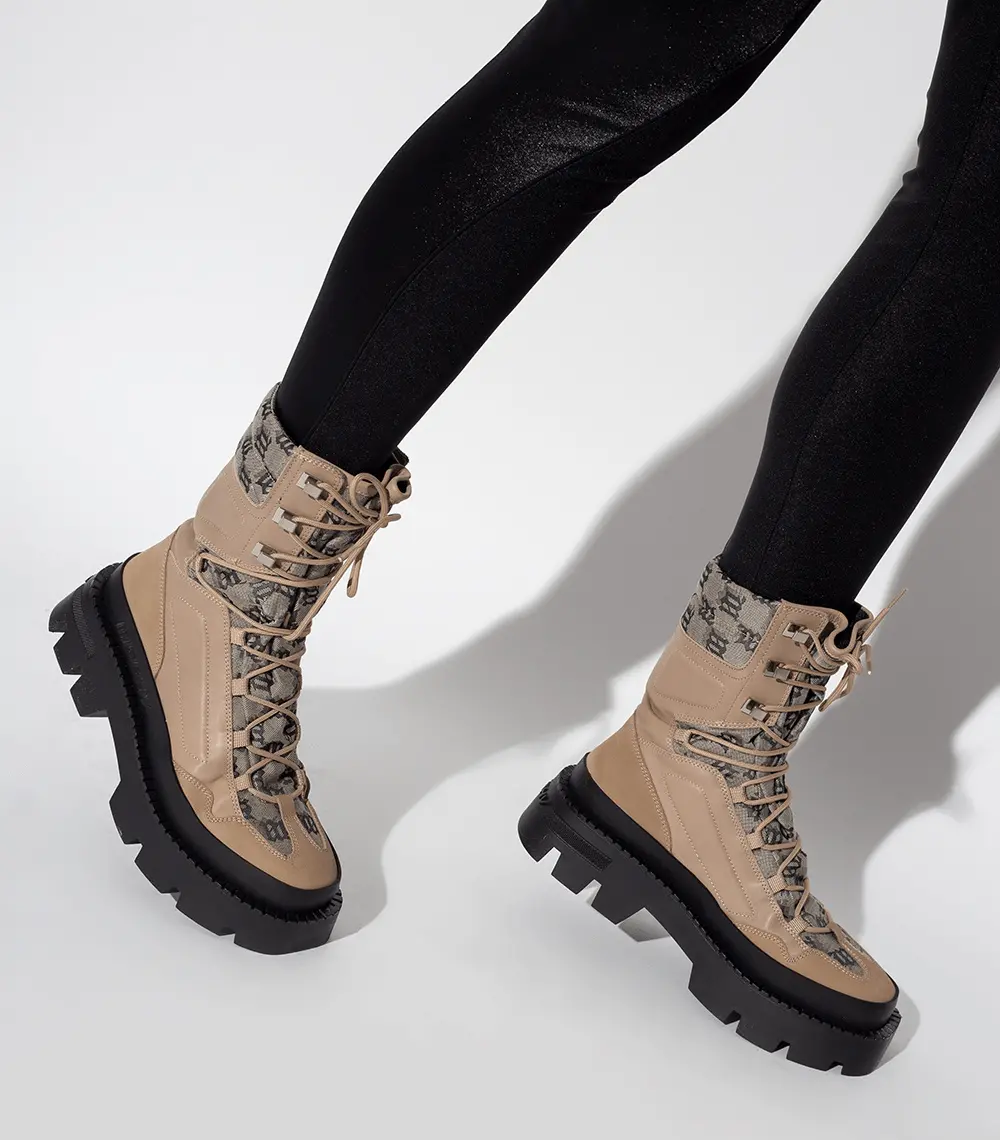 Giày MSIBHV The Ibiza Boot Monogram Beige 3121BM644 - Ảnh 3