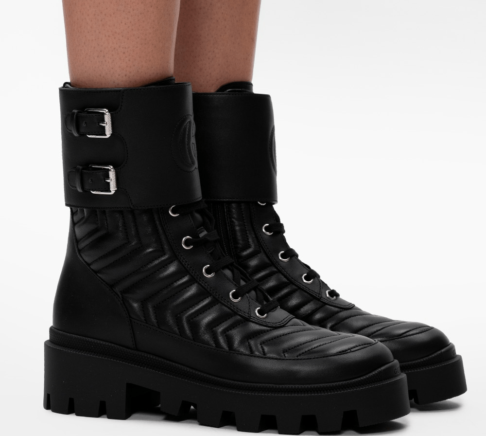 Giày Gucci Wmns Leather Ankle Boot 'Interlocking G' 628855-DH7A0-1000 - Ảnh 4