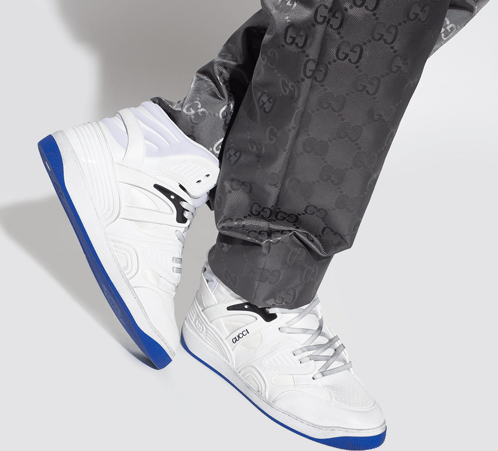 Giày Gucci Basket High Sneaker 'White Blue' 661301-2SHA0-9014 - Ảnh 4