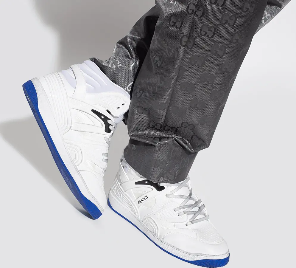 Giày Gucci Basket High Sneaker 'White Blue' 661301-2SHA0-9014 - Ảnh 4