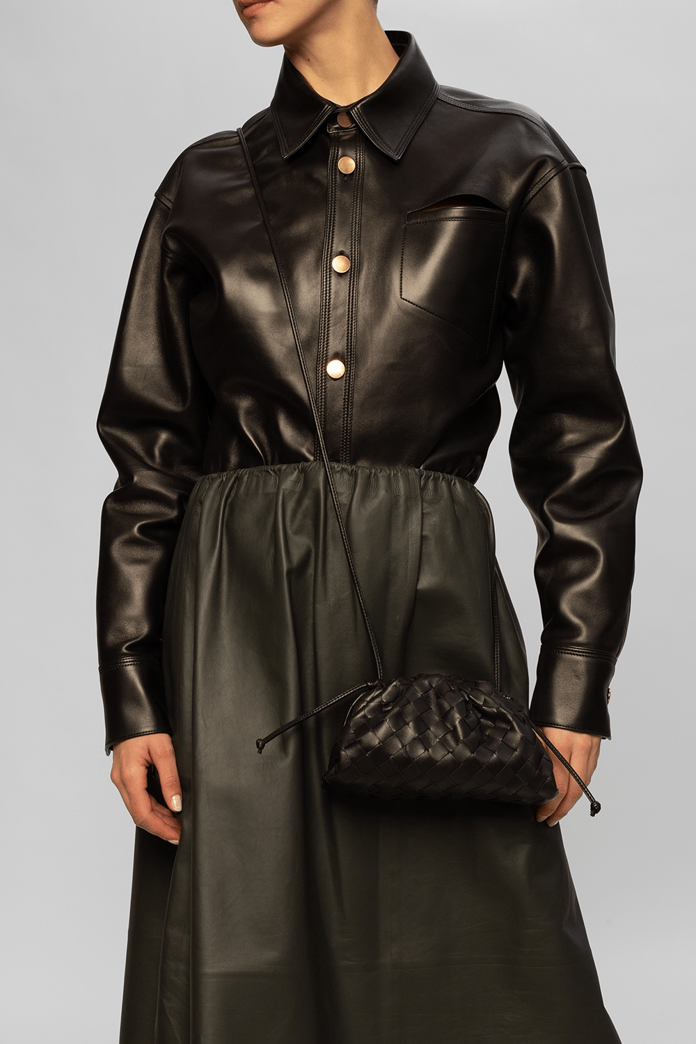 Túi Bottega Veneta The Pouch Intrecciato Leather Clutch Bag 585852-VCPP1-8803 - Ảnh 3