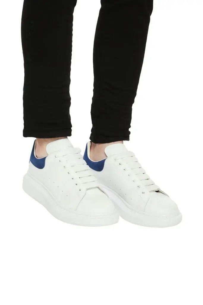 Giày Alexander McQueen Oversized Sneaker 'White Paris Blue' - Ảnh 4
