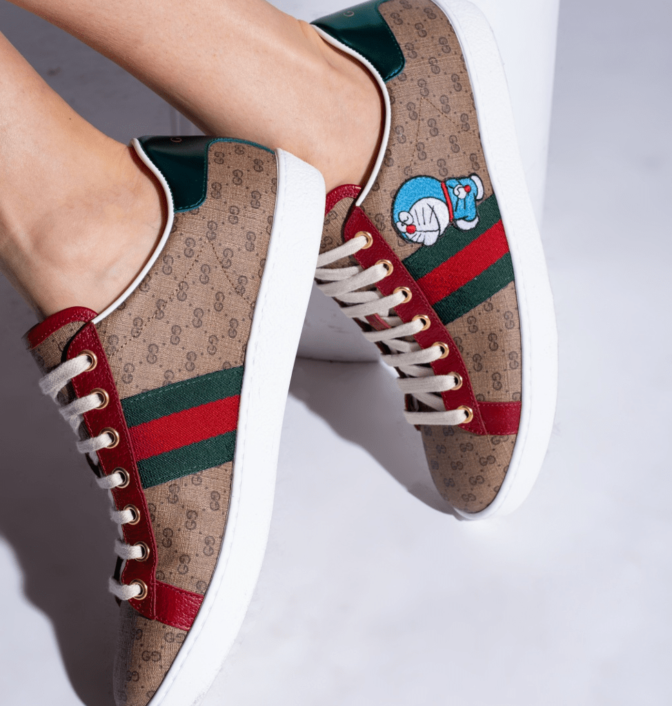 Giày Gucci x Doraemon Women’s Ace Sneaker 655034-2SZ10-9765 - Ảnh 4