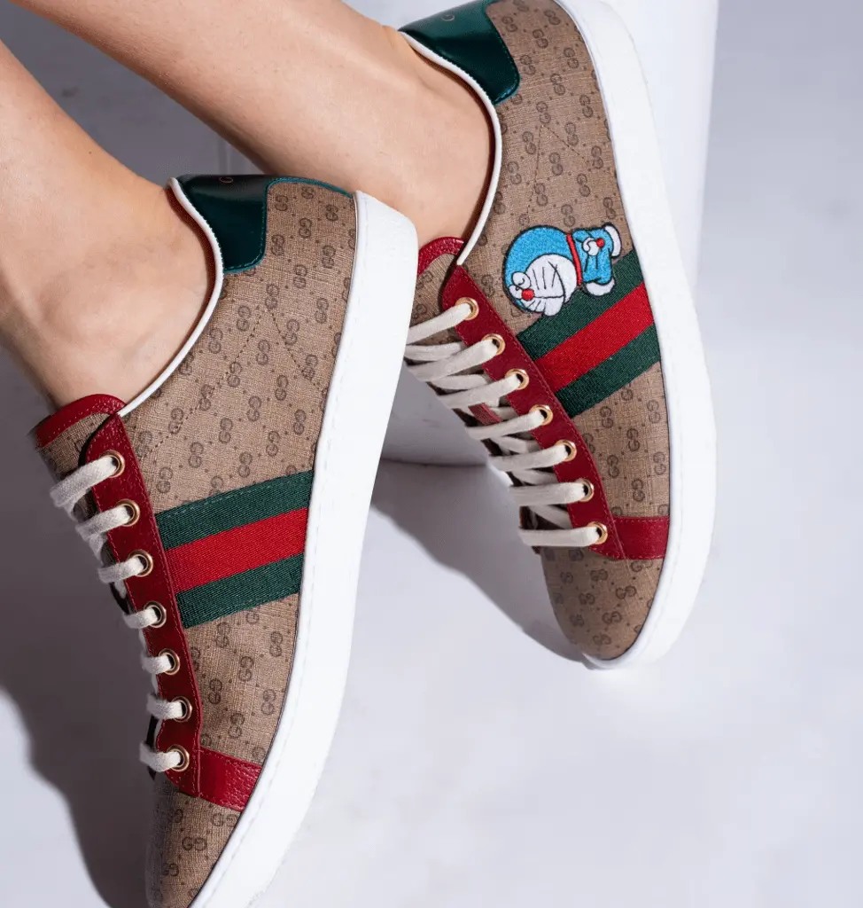 Giày Gucci x Doraemon Women’s Ace Sneaker 655034-2SZ10-9765 - Ảnh 4
