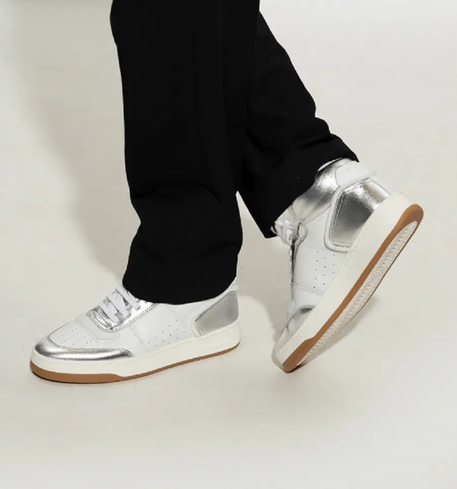 Giày Saint Laurent SL/80 Mid-top 'Silver' 711250AAAWS1047 - Ảnh 3