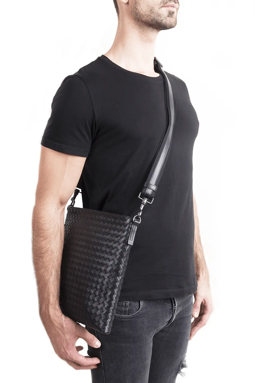 Túi Bottega Veneta Woven Crossbody Leather Bag 276357-V465C-1000 - Ảnh 4