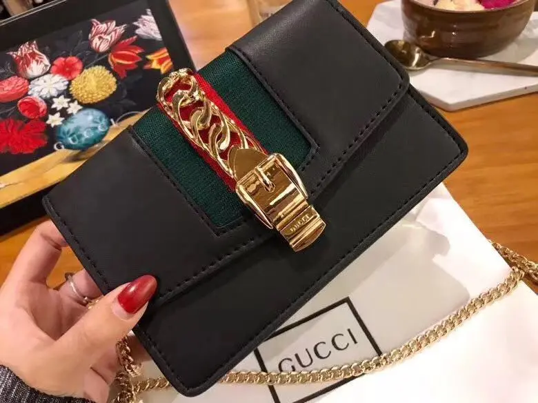 Túi Gucci Sylvie Leather Mini Chain Bag 494646 CWLSG 1060 - Ảnh 3