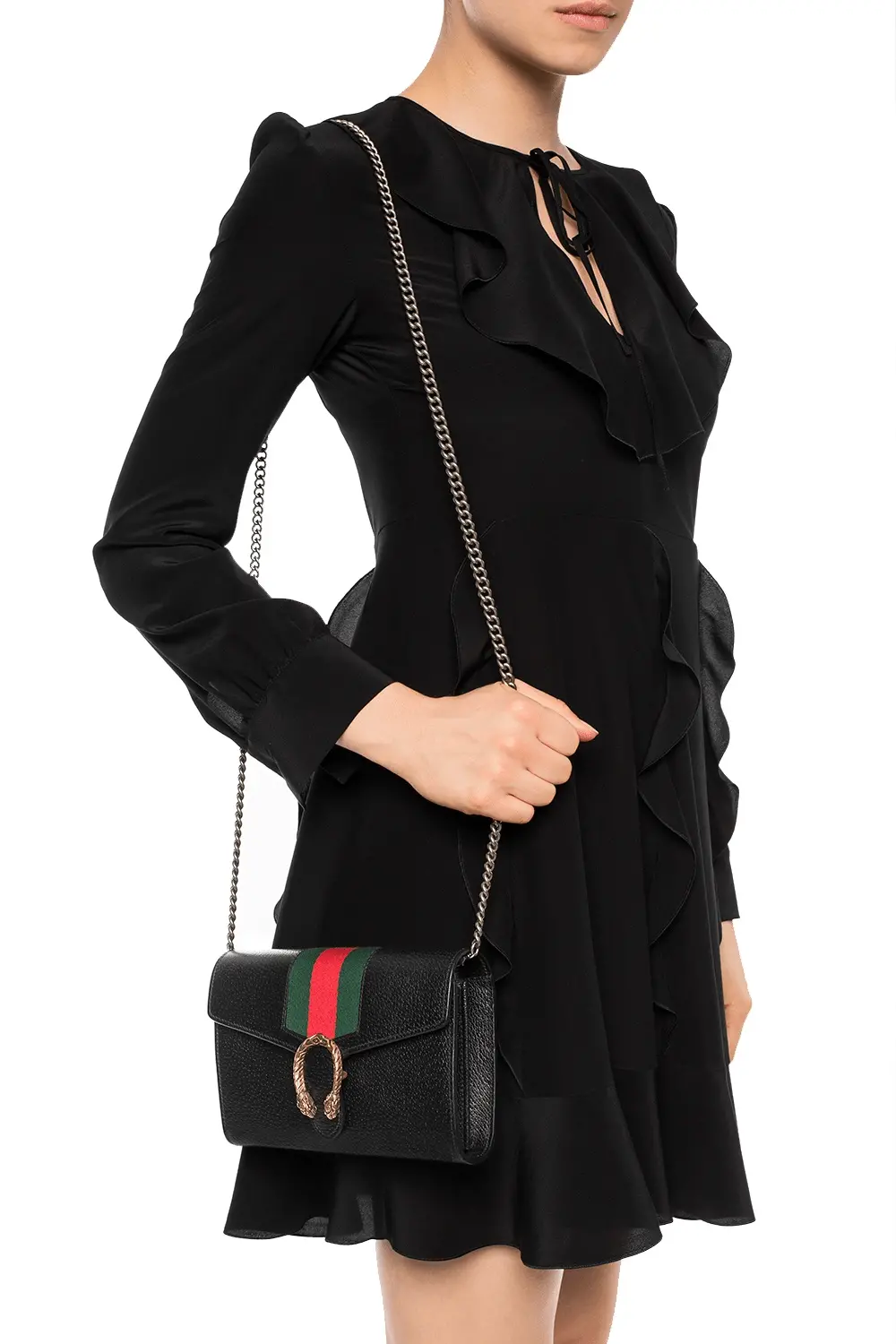 Túi Gucci Ladies Dionysus Web Stripe Chain Wallet 481377 CWI1X 1060 - Ảnh 4