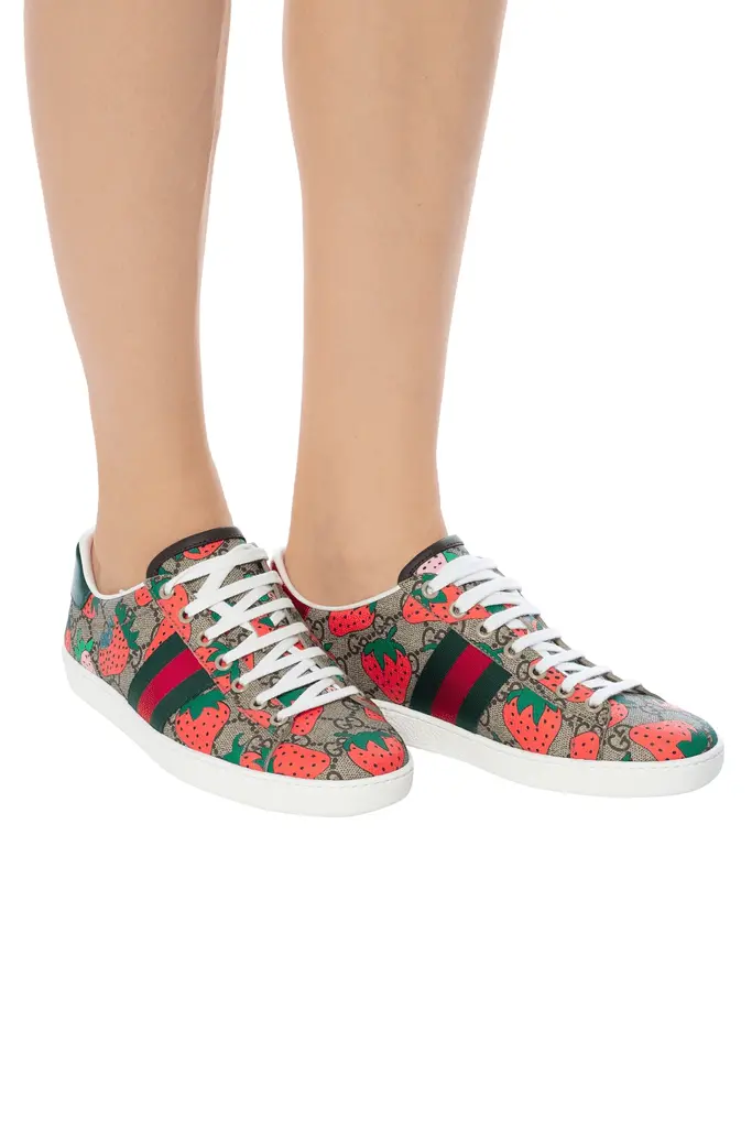 Giày Gucci Wmns Ace 'Strawberry Beige' 433900-G2210-8960 - Ảnh 4
