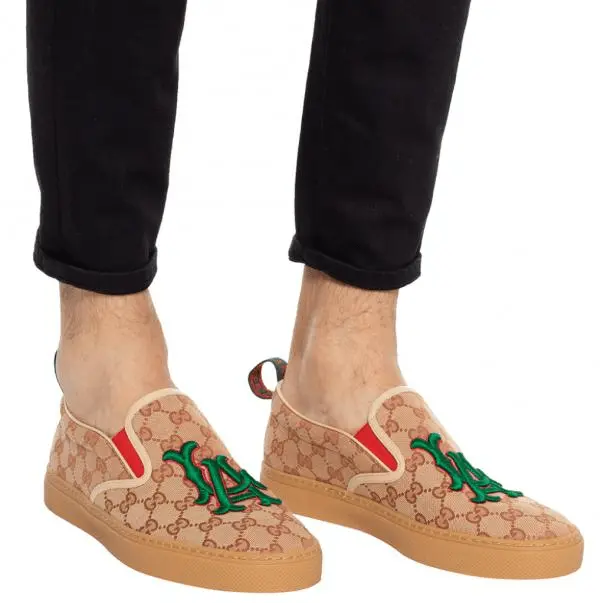 Giày Gucci x MLB Brown Slip On Sneakers 548646-9Y9H0-8368 - Ảnh 5