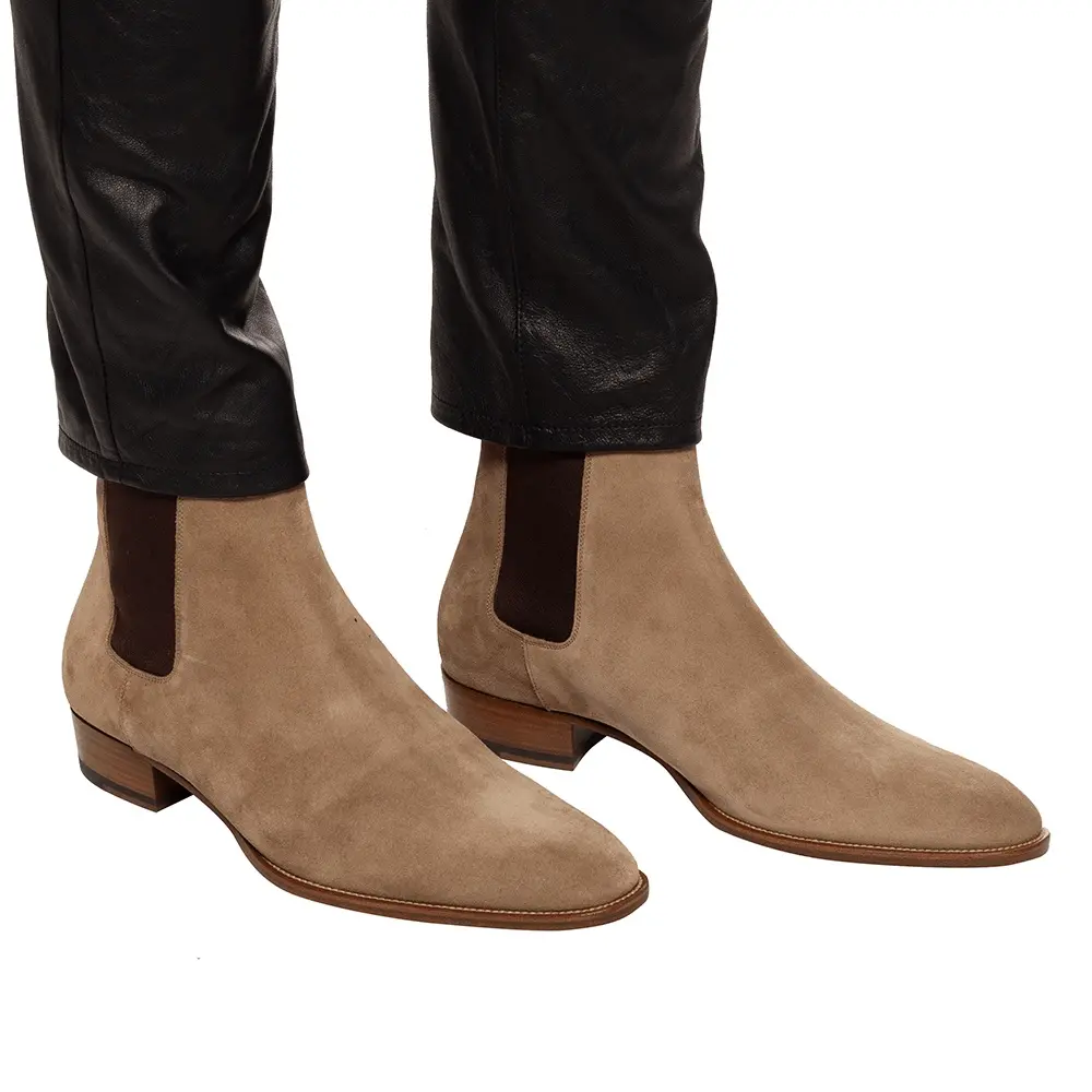 Alternative view of Giày Saint Laurent Wyatt Suede Chelsea Boot 'Tobacco' 443208BT3009870