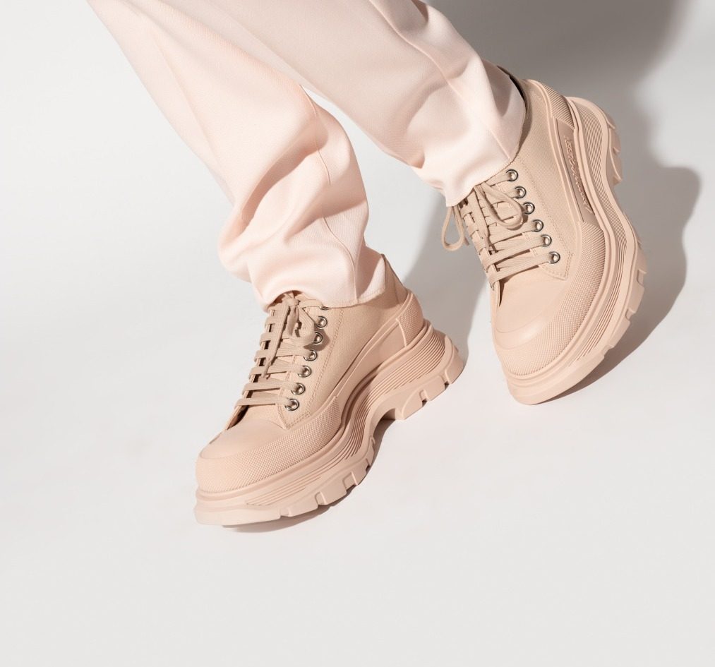 Giày Alexander McQueen Canvas Tread Slick Low Pink 611705-W4MV2-6827 - Ảnh 3