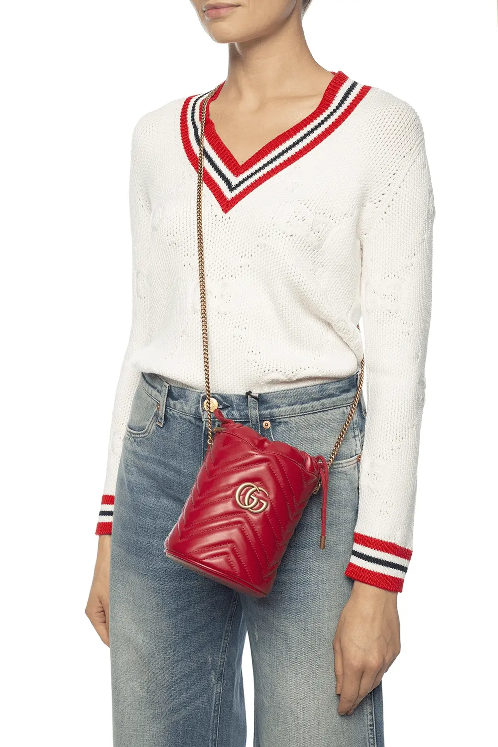 Túi Gucci GG Marmont Mini Bucket Bag 575163 DTDRT 6433 - Ảnh 8