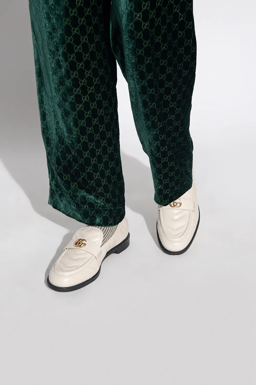 Giày Gucci Women's Loafer With Double G White Leather 670399-BKO60-9022 - Ảnh 5