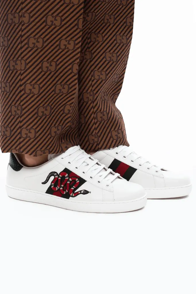 Giày Gucci Ace Embroidered 'Snake' 456230-02JP0-9064 - Ảnh 6