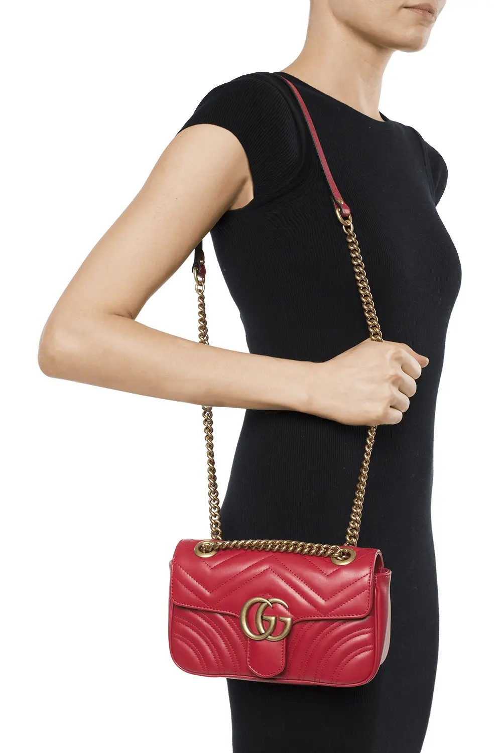 Túi Gucci GG Marmont Matelassé Mini Bag Red 446744 DTDIT 6433 - Ảnh 8