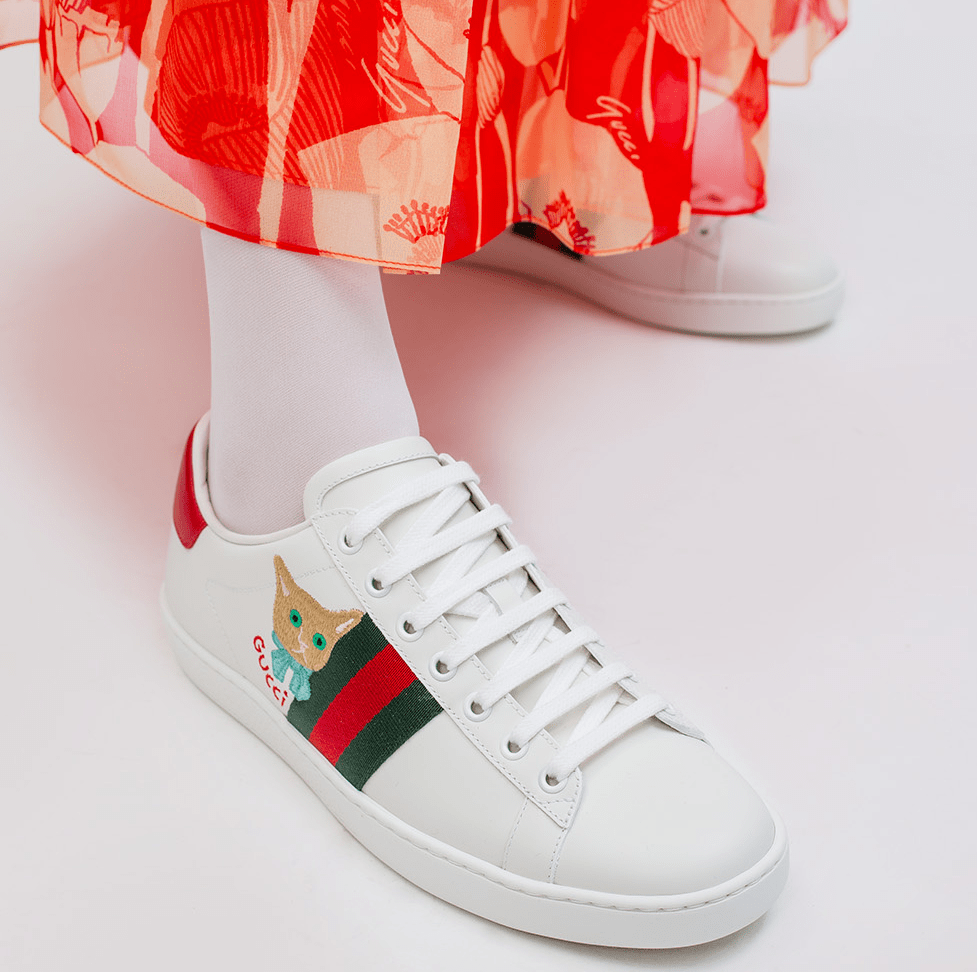 Giày Gucci Wmns Ace 'Cat Embroidery' 664142-1XG60-9065 - Ảnh 5