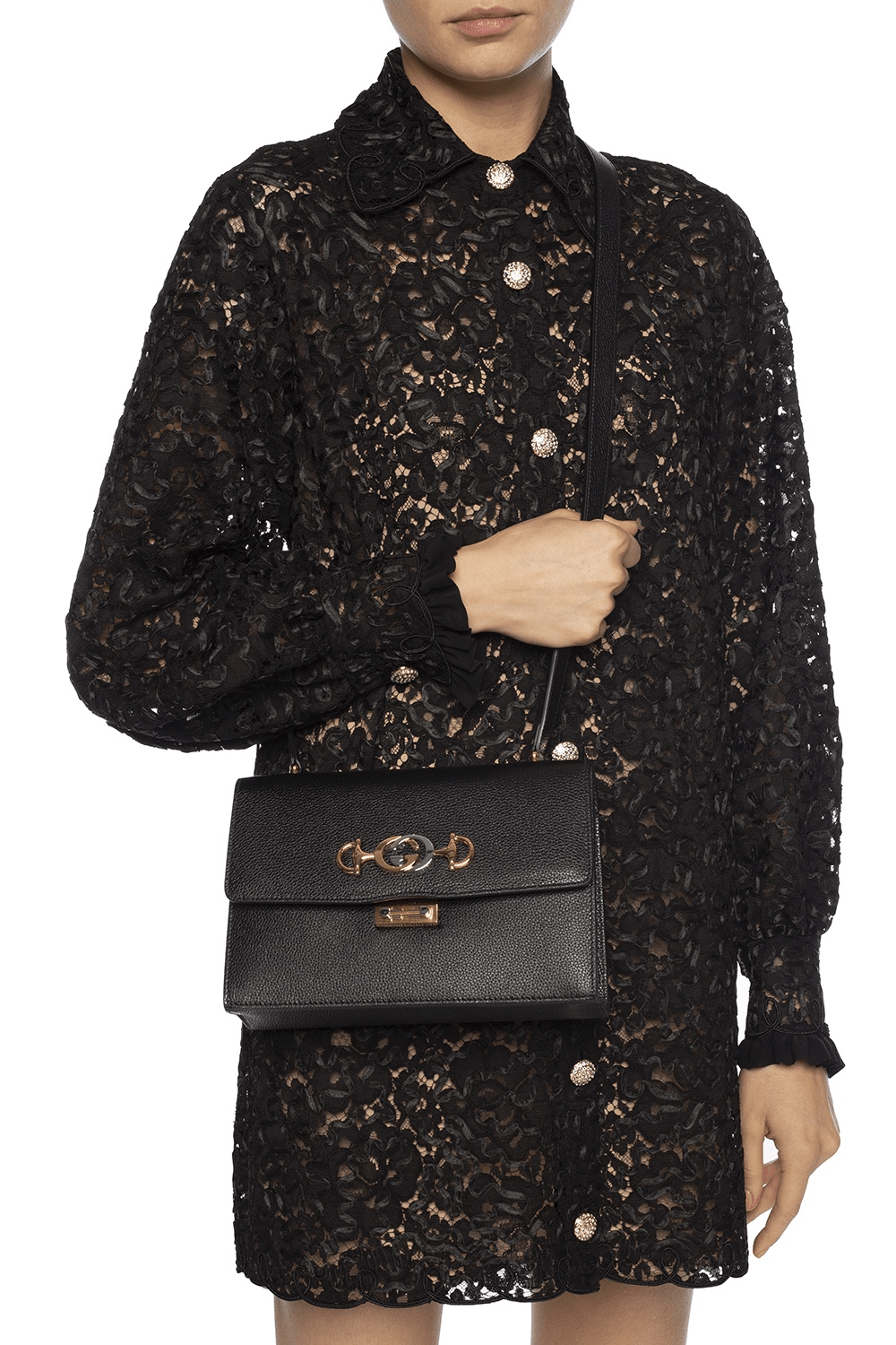 Túi Gucci Zumi Grained Leather Small Shoulder Bag 576388 1B90X 1000 - Ảnh 4