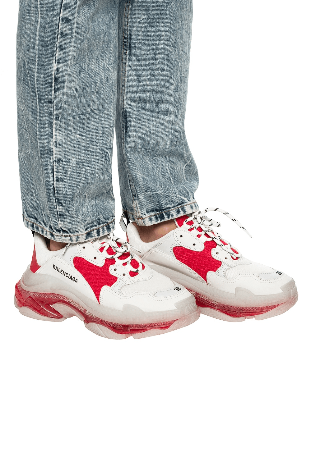 Giày Balenciaga Triple S Clear Sole Red 544351 W09OH 6506 - Ảnh 5