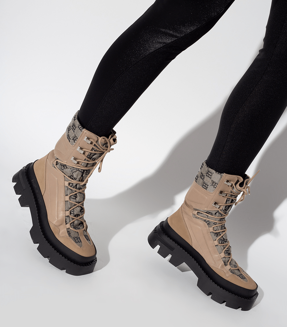 Giày MSIBHV The Ibiza Boot Monogram Beige 3121BM618 - Ảnh 4