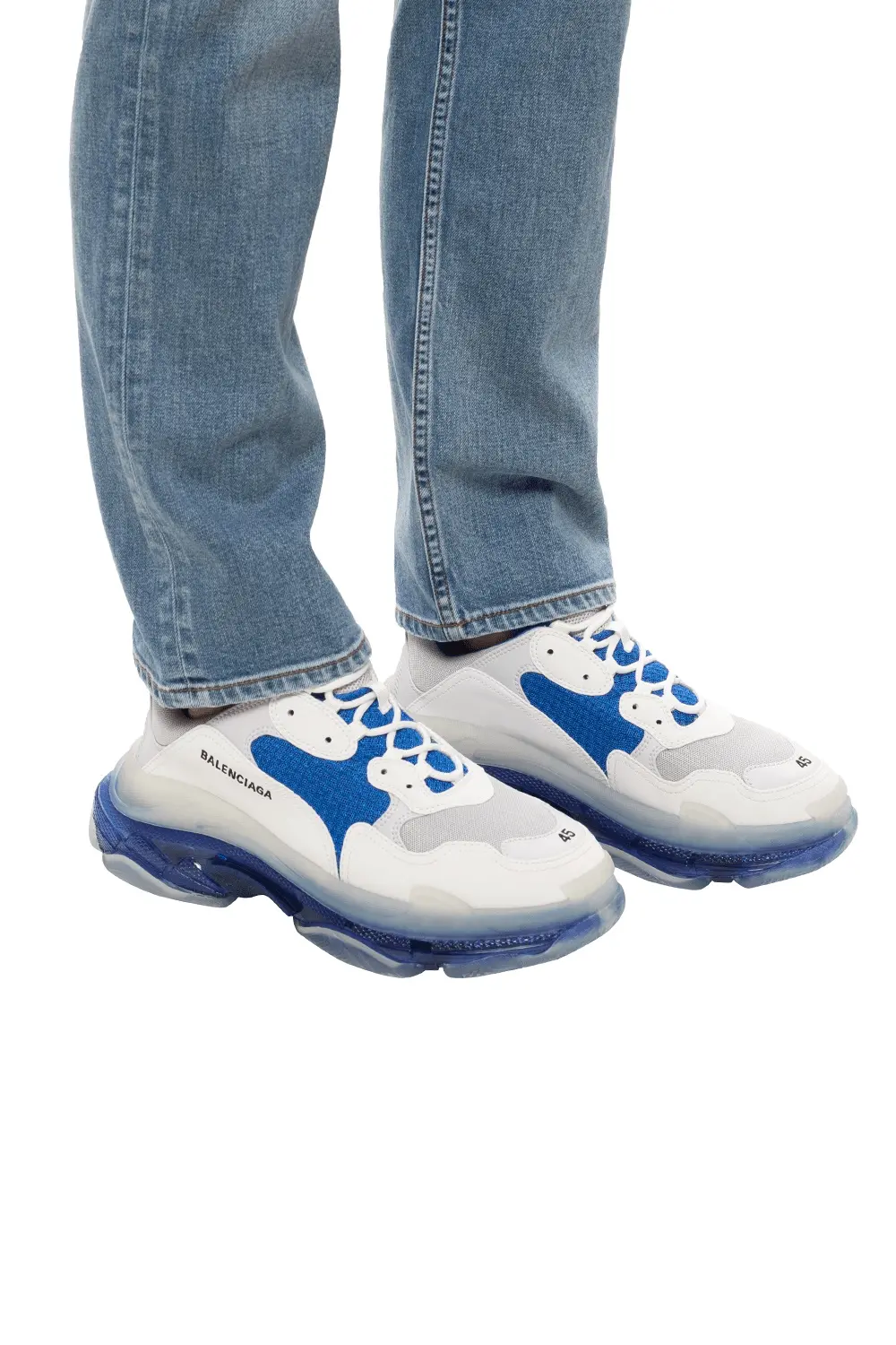 Giày Balenciaga Triple S Sneaker White Blue 541624 W09ON 9169 - Ảnh 4
