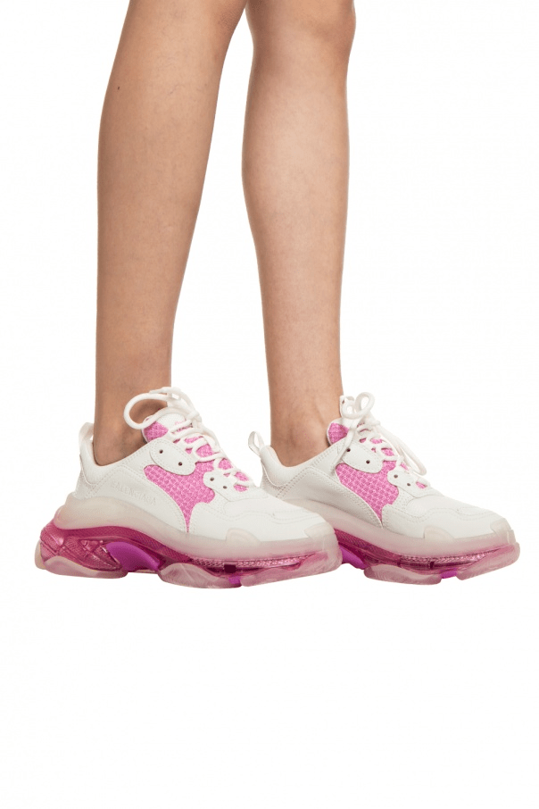 Giày Balenciaga Wmns Triple S Clear Sole Trainer White Pink 544351 W09ON 9025 - Ảnh 3