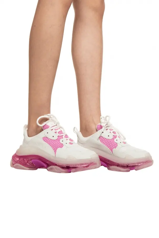 Giày Balenciaga Wmns Triple S Clear Sole Trainer White Pink 544351 W09ON 9025 - Ảnh 3