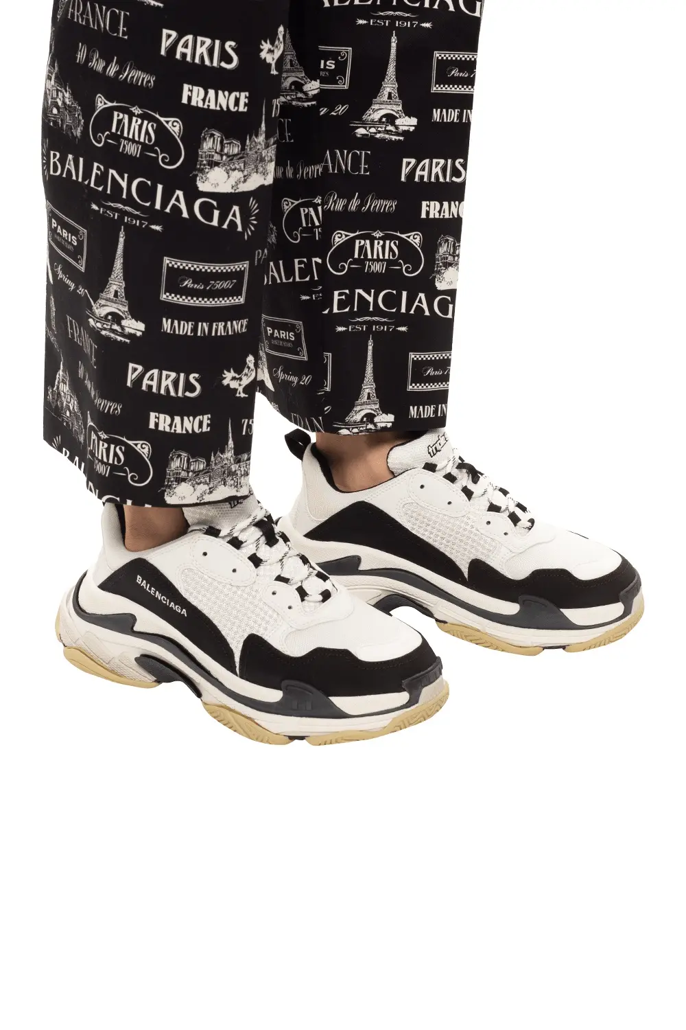Giày Balenciaga Triple S Sneaker White Black 536737 W09OM 9058 - Ảnh 4