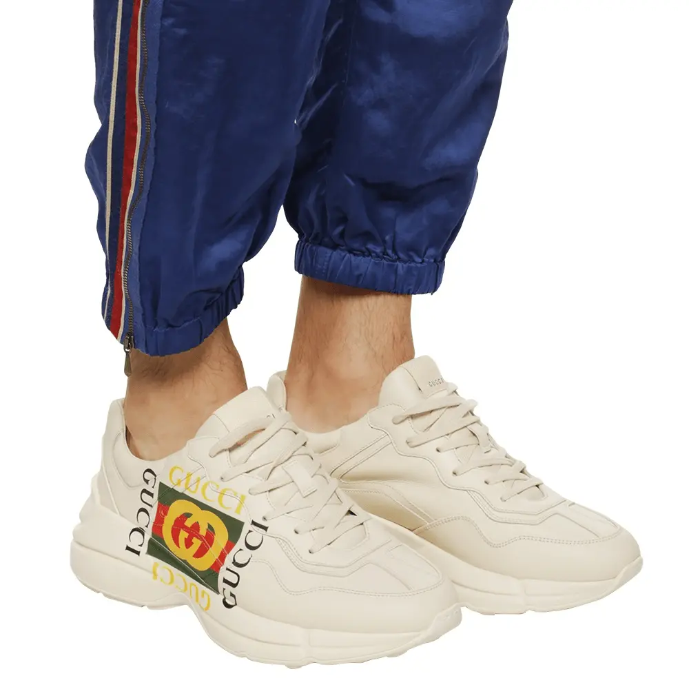 Giày Gucci Rhyton Leather Sneaker Vintage Logo 500878-DRW00-9522 - Ảnh 8