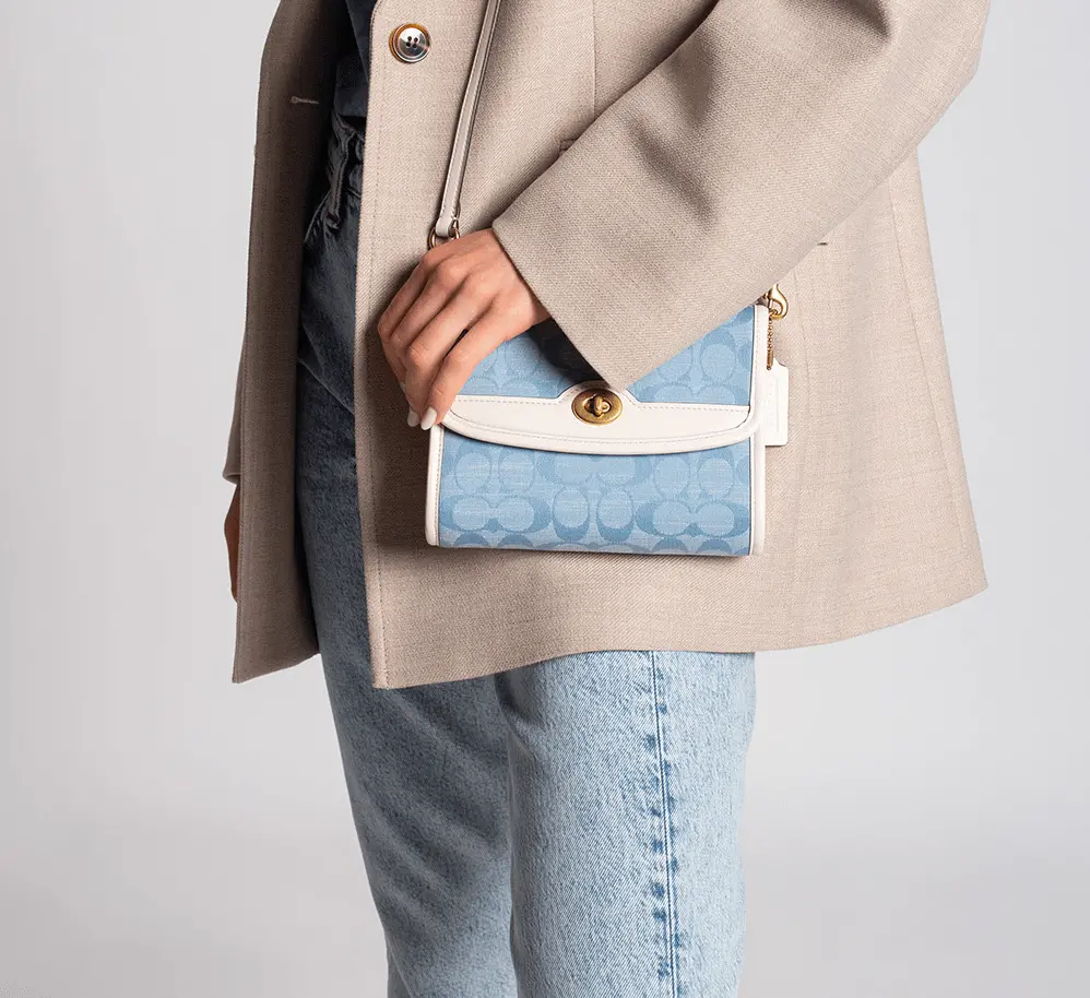 Túi Coach Kip Turnlock Crossbody In Signature Chambray C4676 B4SUX - Ảnh 3