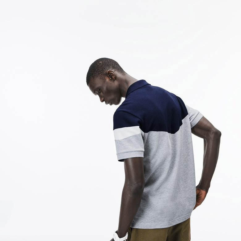 Áo Lacoste Erkek Lacivert Gri Beyaz Renk Bloklu PH9365-BZE - Ảnh 4