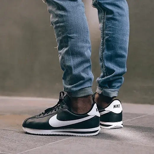 Giày Nike Cortez Basic Leather 'Black White' 819719-012 - Ảnh 3