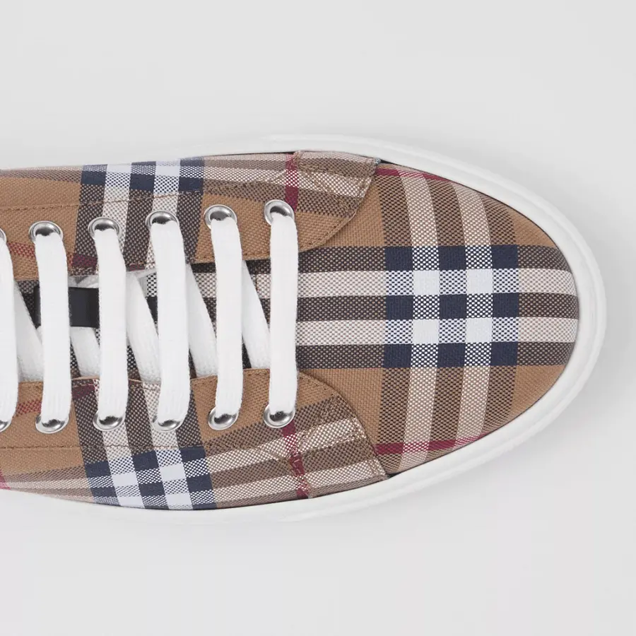 Giày Burberry Check Cotton Leather 'Birch Brown' 80481561 - Ảnh 4