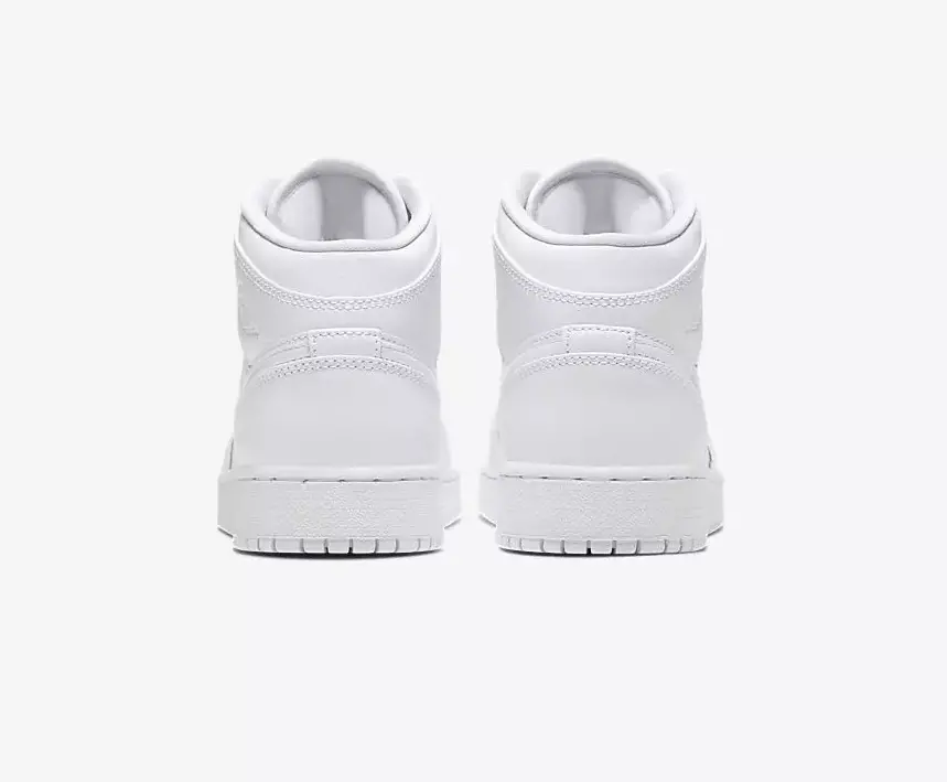 Giày Nike Air Jordan 1 Mid BG 'Triple White' 554725-129 - Ảnh 4