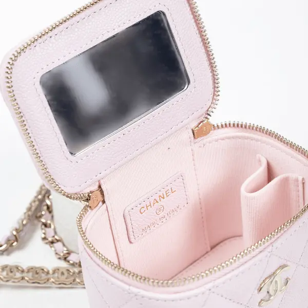 Túi Chanel Quilted Grained Calfskin Mini Vanity 'Pink' C24Z8 - Ảnh 5