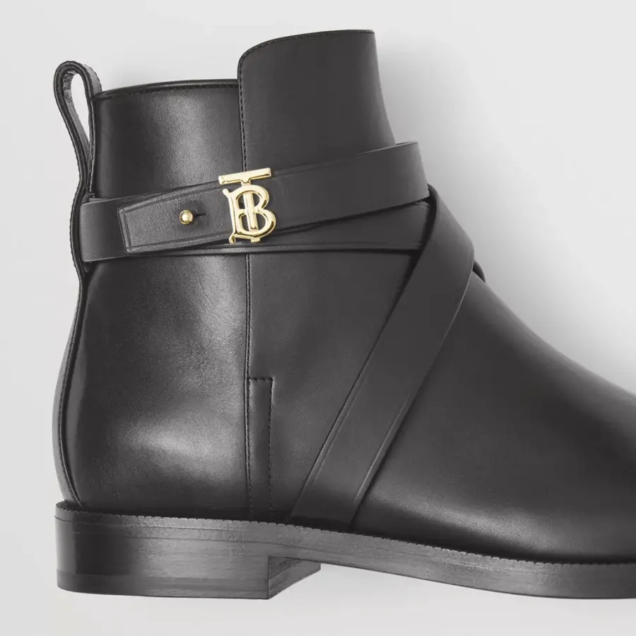 Giày Burberry Monogram Motif Leather Ankle Boots 'Black' 80423701 - Ảnh 3