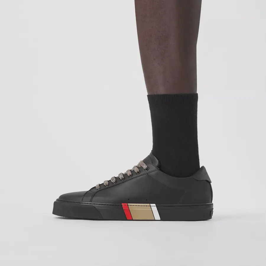 Alternative view of Giày Burberry Stripe Detail Leather 'Black' 80421721