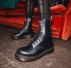 Giày Dr.Martens 1490 Rose Gold Hardware Leather 'Black' 26871001 - Ảnh 3