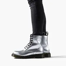 Giày Dr.Martens Vegan 1460 Metallic Chrome 'Silver' 24865040 - Ảnh 4