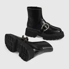 Giày Gucci Leather Ankle Boots 627291-DS800-1000 - Ảnh 4
