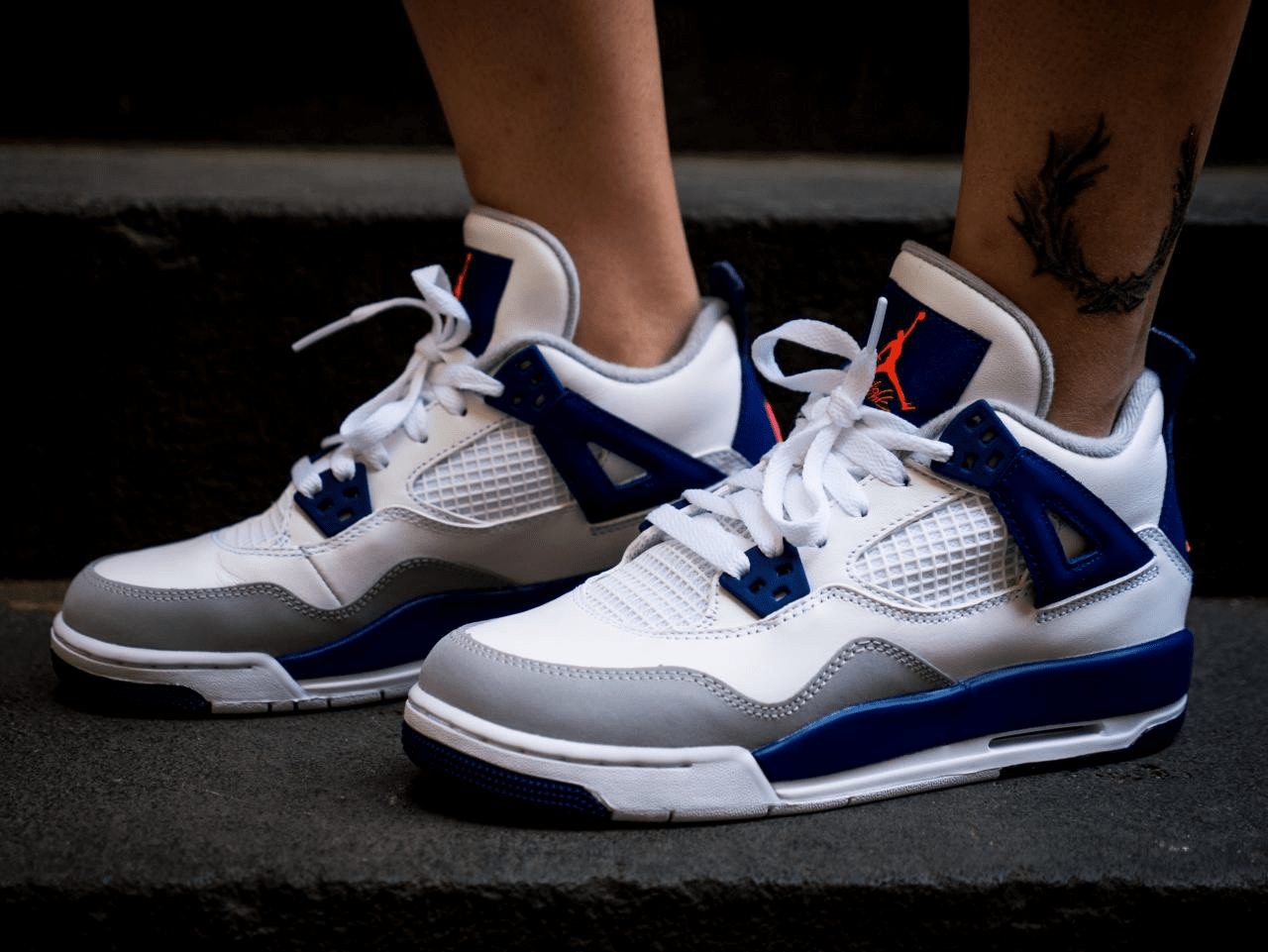 Giày Nike Air Jordan 4 GS 'Deep Royal Blue' 487724-132 - Ảnh 4