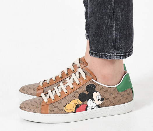 Giày Disney x Gucci Wmns Ace 'Mickey Mouse - Ebony' 604049-HZE10-8484 - Ảnh 5