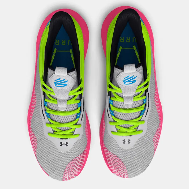 Giày Under Armour Curry 'Halo Grey Lime Pink' 3025636-102 - Ảnh 3
