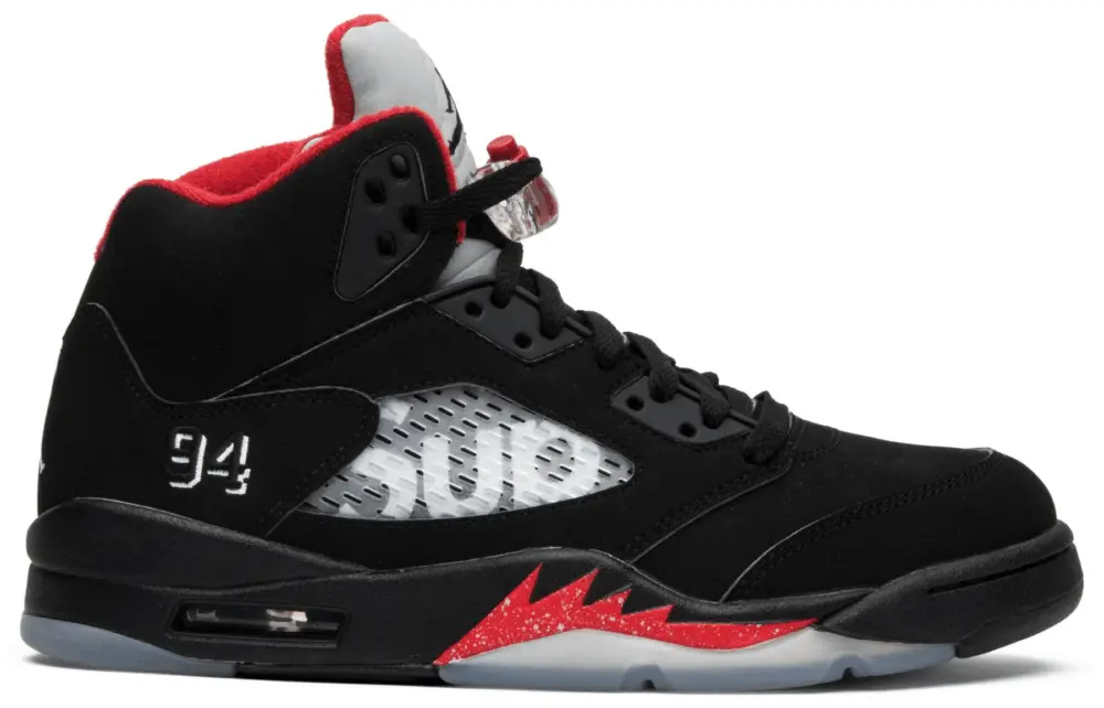 Giày Supreme x Nike Air Jordan 5 Retro 'Black' 824371-001